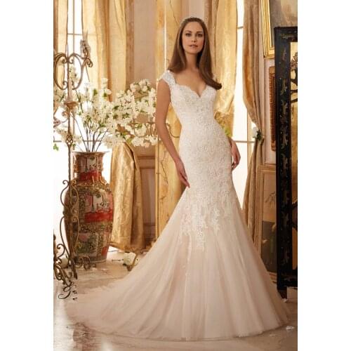 Sexy Backless Wedding Dress 2016 Lace Mermaid Bridal Dresses Elegant Fashion Wedding gowns Tulle princess robe de mariage