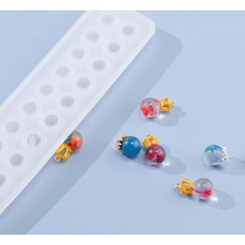Spherical Bracelet Diamond Beads Crystal Epoxy Resin Mold Pendant Casting Silicone Mould DIY Crafts Necklace Jewelry Making