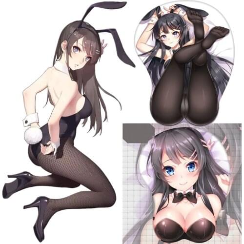 Seishun Buta Yarou Wa Bunny Girl Senpai No Yume Wo Minai Sakurajima Mai Cosplay Wrist Rest silicon Mouse Pad Mat 3D Mousepad