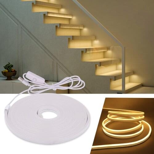 USB 5V LED Neon Light with ON/OFF Switch Flexible Neon Ribbon Tube 2835 120Leds/m Waterproof Led Strip Neon Sign DIY Decoration