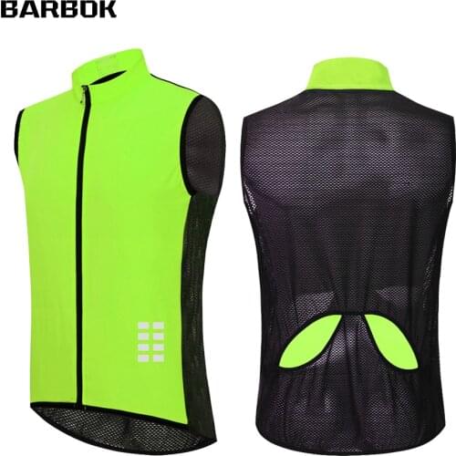 WOSAWE Reflective Men Cycling Vest Windproof Bike Bicycle Running Vest with Back Zipper Pocket Cycle Clothing