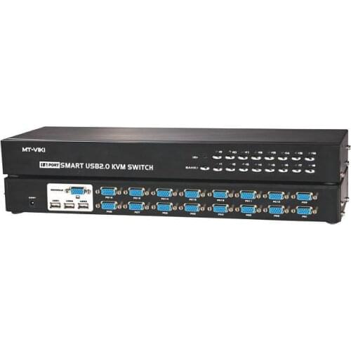 16 Port SMART USB 2.0 KVM SWITCH Include Cables, Remote control, VGA Switch Controller, 19' Rack mountable MT-1601UK-CH