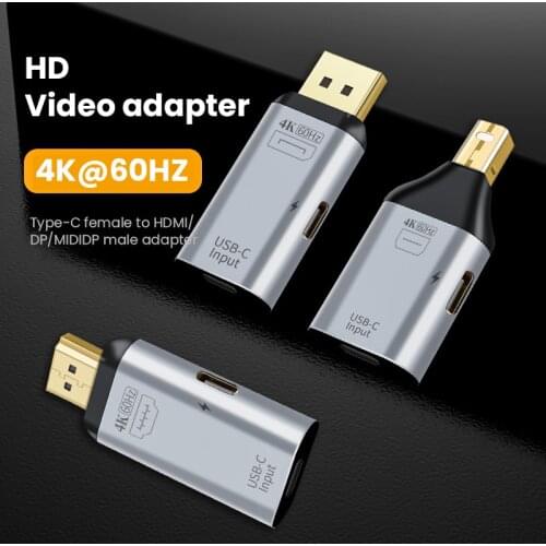USB 3.1 HD Multimedia Interface Charging Function Adapter USB Type C 4K 60hz Converter USB C Male to Female HD Video Adapter