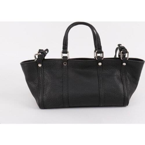 Vintage Ladies 100% Cowhide Handbag Casual Office Genuine Leather Shoulder Bag Luxury Elegant Black Sling Bag Bolsos Mujer