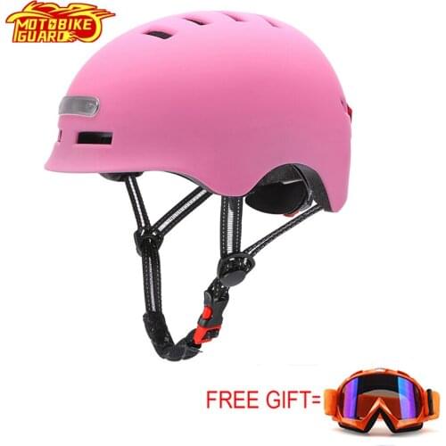 Motorcycle Cycling Lighting Warning Light Helmet MTB Road Bikes Electric Scooter Helmets Outdoor Skateboard Skating Helmet