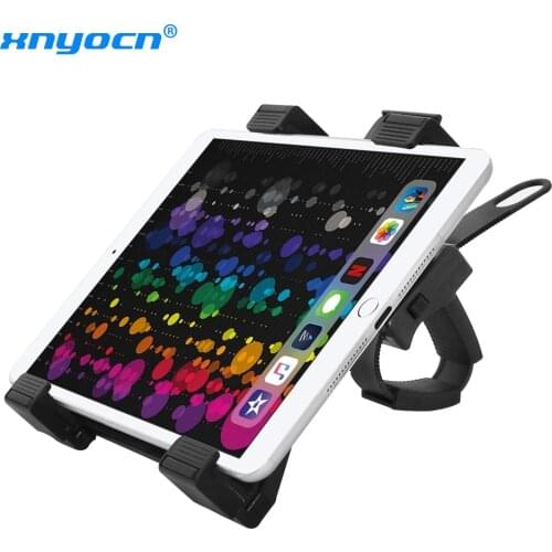 Xnyocn Bike Treadmill Tablet Holder For 7-12 inch 360 Rotation Adjustable Bicycle handlebar Bracket Mount For iPad air Pro 11