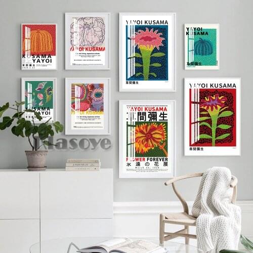 Yayoi Kusama Futuristic Art Exhibition Museum Poster Abstract Textured Pattern Prints Wall Picture Living Room Office Home Decor