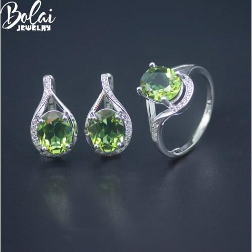 Bolai Color Changing Zultanite Jewelry Sets 925 Silver Created Diaspore Sultanit Earrings Ring Gemstone For Womens Special Gift