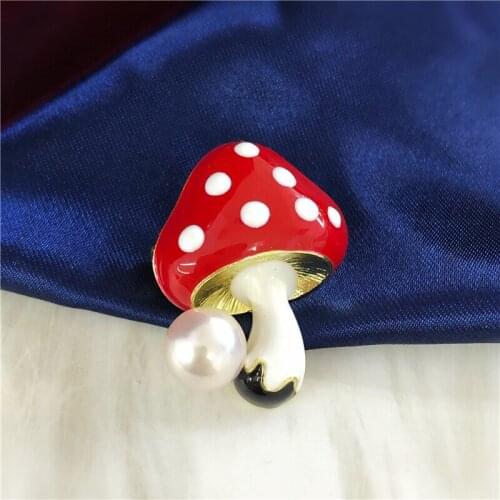 10pcs/lot Red Mushroon Brooch Pin Mountings Base Findings Jewelry Settings Parts for Pearls Beads Stones Crystals Agate Coral