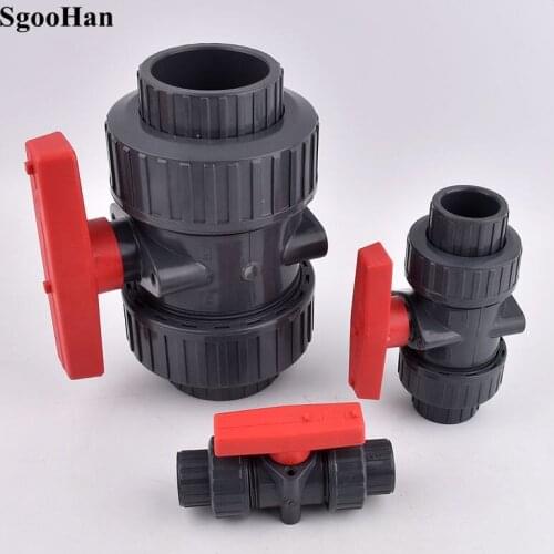 20~63mm UPVC Ball Valve Double Union Valve Connector Aquarium Fish Tank Adapter Garden Irrigation System Pipe Joint Fittings