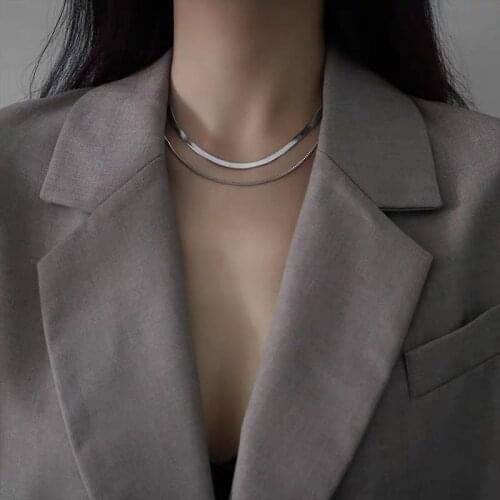 2020 New Simple Double layer Snake Bone Chain Autumn And Winter Ins Cold Wind Chain Clavicle Chain Female Fashion Jewelry