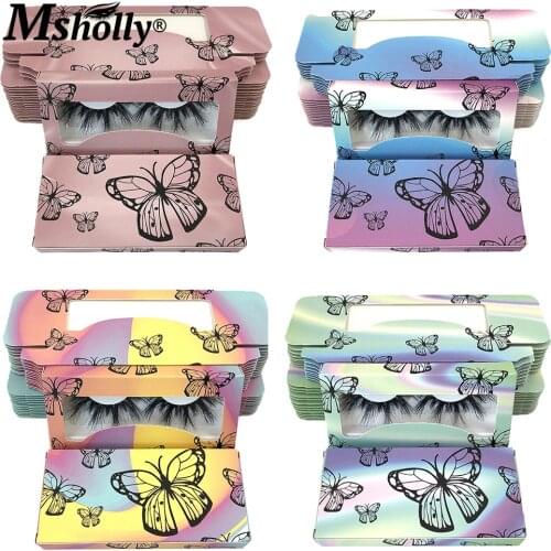 3D 25 MM Mink False Eyelashes Packaging Boxes Fluffy Messy Natural Wholesale Makeup Tools Bulk Magnetic Wispy Fake Lashes Beauty