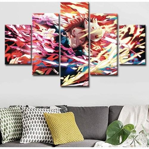 5 Piece Wall Art Canvas Anime Manga Prints Vampire Hunter Figure Posters And Pictures Modern Living Room Decoration Paintings