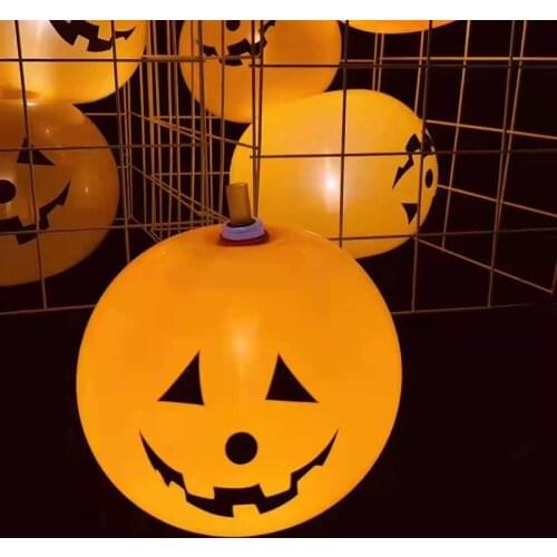5Pcs Halloween Pumpkin Balloon Lights Glow In Dark Pumpkin Balloons For Outdoor Night Lights Happy Halloween Party Prop Kids Toy