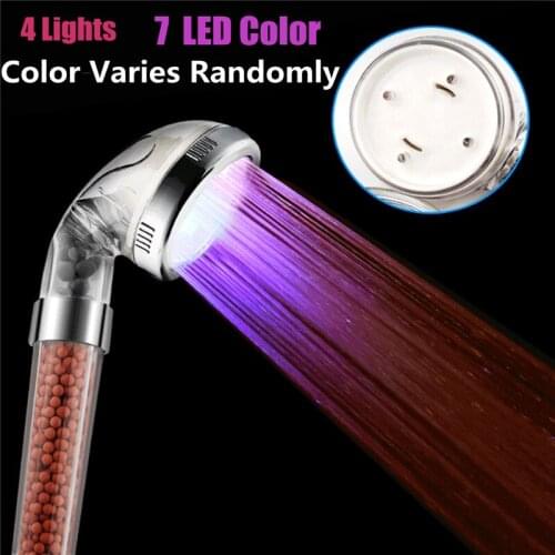 7 Color-Changing LED Anion Spa Shower Head Bathroom High Pressure Powerful Energy Water Saving Handheld Filter Sprinkler