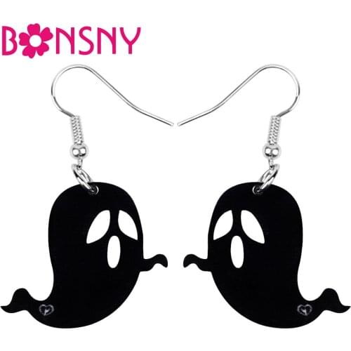 Bonsny Acrylic Halloween Anime Horror Ghost Earrings Drop Dangle Festival Jewelry Women Girl Kid Party Decoration Gift Accessory