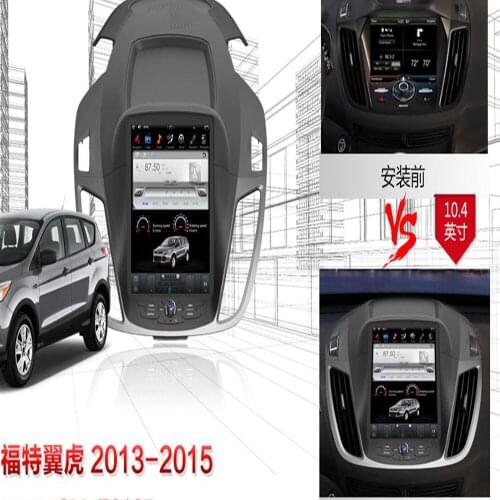 Android 9.0 Tesla style Car No CD DVD Player GPS Navigation For Ford Kuga/Escape 2013-2017 Auto stereo headunit multimedia radio