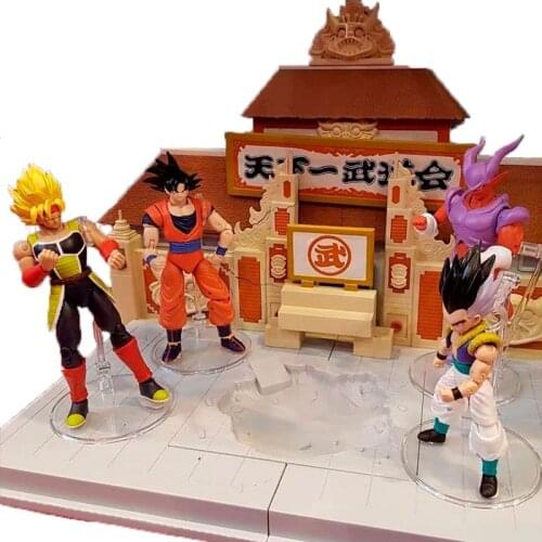 Bandai Original SHF Dragon Ball Anime Figures The Worlds No. 1 Budokai Meeting Arena Scene PVC Collections Model Toys Gifts