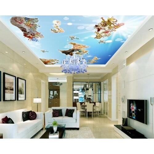 Custom photo 3d ceiling murals wallpaper European angel myth wall papers home decor 3d wall murals wallpaper for walls 3 d