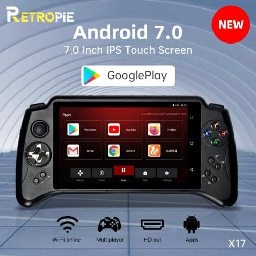 POWKIDDY New X17 Android 7.0 Handheld Game Console 7-inch IPS Touch Screen MTK 8163 Quad Core 2G RAM 32G ROM Retro Game Players