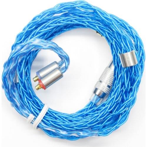 FENGRU DIY 7N 8 shares 1.2M Single crystal copper silver plate MMCX Earphone Upgrade cable For Shure pin series (535/215 etc.)