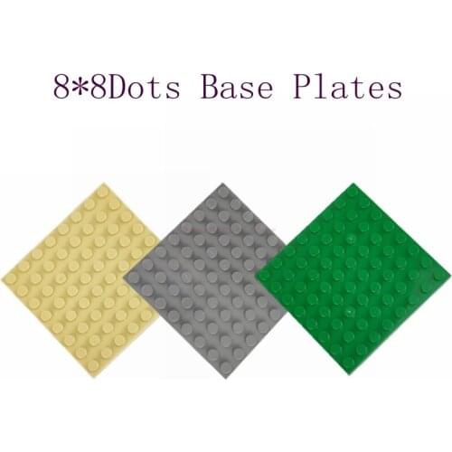 Classic 8*8Dots Base Plates Plastic Building Blocks Small particle Moc Parts 3 Colorful Figures Locking Bricks Diy Toy Gift Kids