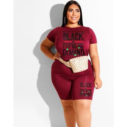 2 Piece Sets Womens Outfits Plus Size 2XL 3XL 4XL XXXXL Two Piece T Shirt and Short Matching Set Casual Summer Clothes Conjunto