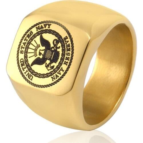 LEADTOP 1974 Gold Rings For Men