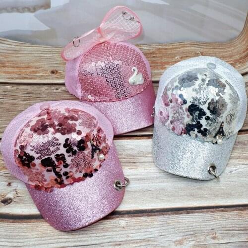 2021 Hot-selling Childrens Baseball Cap, Sun Hat, Cute Sequined Cap, Baby Hat, Mesh Bow, Student Sun Hat, Breathable Mesh Hat