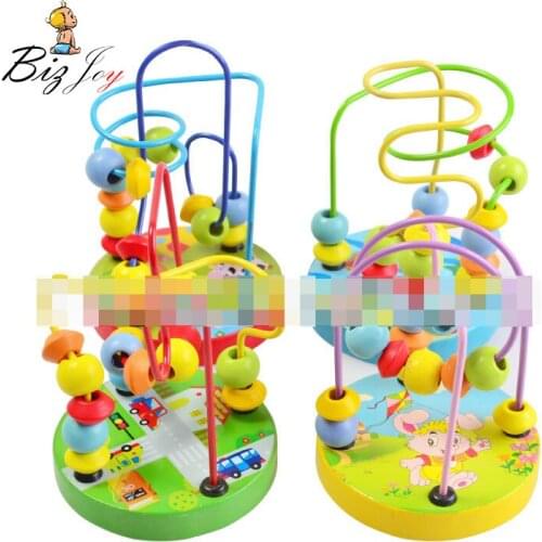 Mini Wire Maze childrens toys baby doll kids Educational toys beads string beads game around animal chassis 4 styles by random