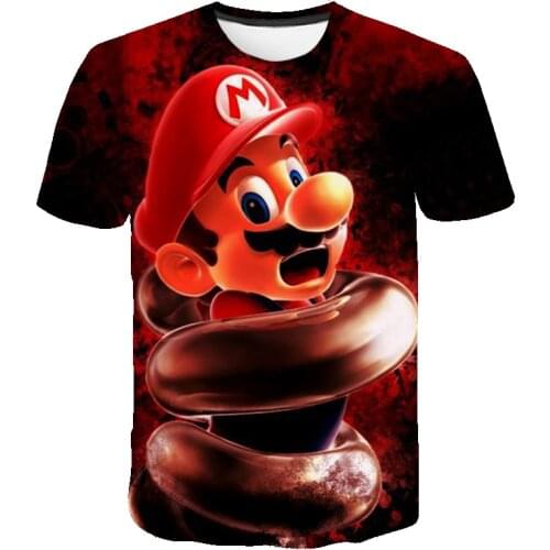 Mens 3D short sleeve T-shirt, round neck printed T-shirt, cartoon T-shirt, large digital printed T-shirt, summer 2021