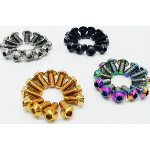 New 12pcs T25 Ti Titanium Rotor Bolts M5x10mm Screws For Mtb Disc Brake Rotors M5x10mm