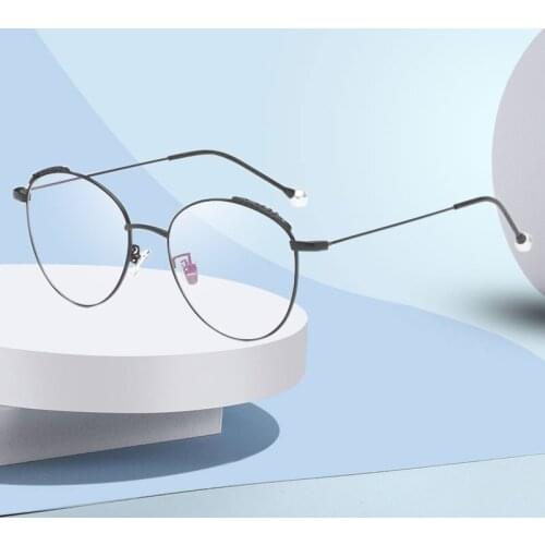 Oval Alloy Frame Eyeglasses Full Rim Glasses Optical Prescription Frame Men and Women Style