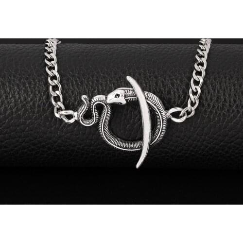 Moon & Snake Choker Necklace Pendant Jewelry,Witchy Gothic,CRESCENT GOTH PAGAN GOTHIC WITCHY WICCA