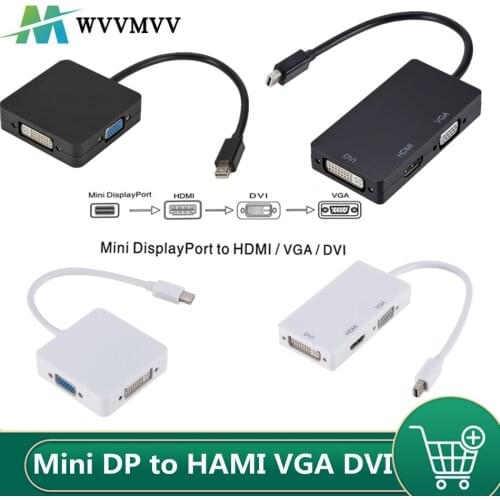 1080P 3 in 1 Mini DP DisplayPort to HDMI-compatible VGA DVI Adapter Mini DP Cable Converter for MacBook Pro Air Mini DisplayPort