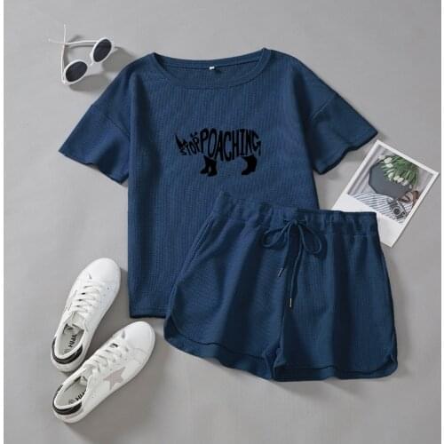 Short Sleeve Pyjamas Shorts Set Comfortable Girl Summer Nightgown Womens Pajamas Suits Animal Cartoon Harajuku Home Sleepwear