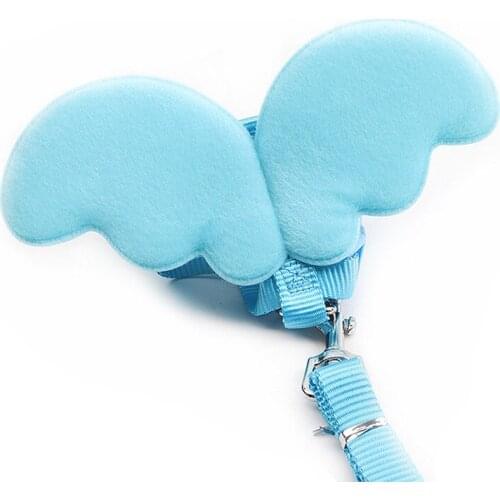 Cute Angel Cat Dog Collar Leash Set Adjustable Nylon Pet Puppy Lead Rope Belt Small Dog Cat Walking Harness Rope Pets Supplies