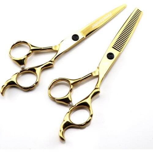 Professional japan 440 steel 6 inch black hair scissors set cutting barber salon haircut thinning shears hairdressing scissors