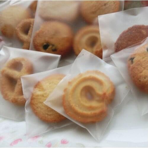 Translucent 50g Moon Cake Bag Pineapple Crisp Self-adhesive Bag 100 Pcs Thick Frosted Cookie Ziplock Bag