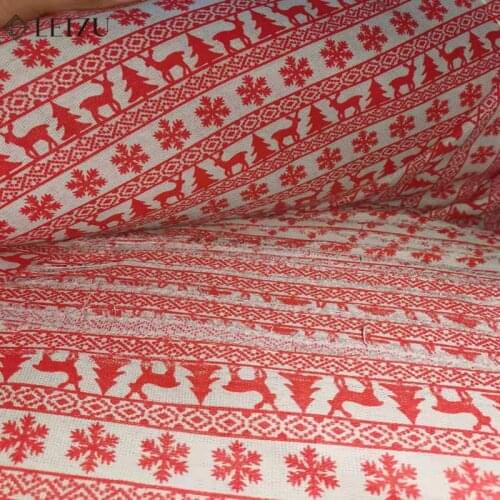 Cotton Linen Printed Christmas Snowflake Elk Is Suitable For Handicrafts Lining Table Mat Drawstring Bag Luggage TJ3928