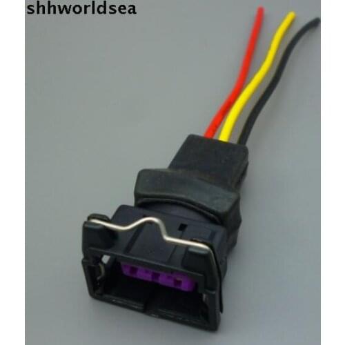 Shhworldsea 4PCS 3 Pin Auto Car sensor plug with cable odometer sensor socket plug temperature control switch socket for car