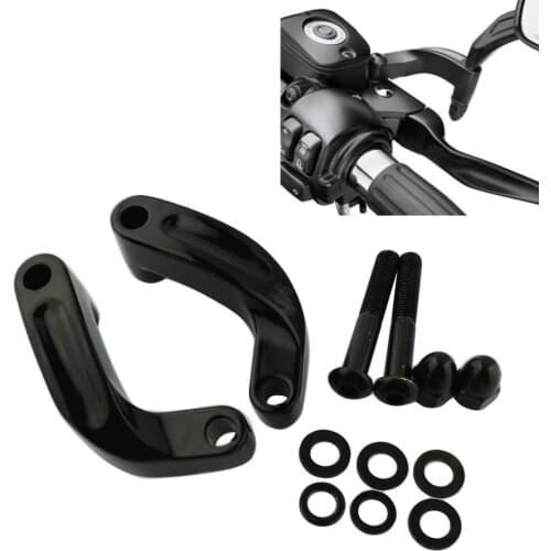 Black Motorcycle Mirror Riser Relocation Extension Adapter Adaptor Kit Aluminum Mirror Relocation Adapters For Harley 06-14