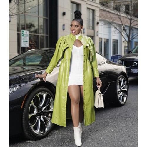 UFOA Women's Leather Trench Coats China