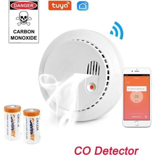 Tuya Wifi Smart CO Carbon Monoxide Smoke Detector Sensor Gas Poisoning Fire Alarm Smart Life APP Notification Home Control