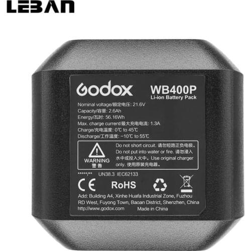 Godox AD400PRO WB400P Li-ion Battery External Flash Light Camera Lamp Power Battery Backup