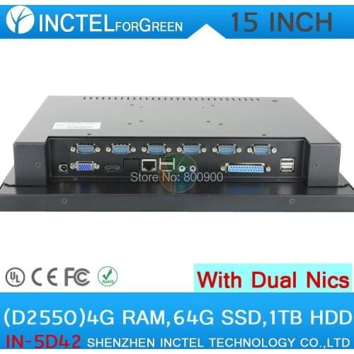 HIGH quality cheap China15" inch intel all in one pc with 4G RAM 64G SSD 1TB HDD