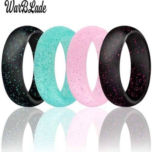 WBL 4pcs/set 4-10 Size Food Grade FDA Silicone Finger Ring Fashion 5.7mm Hypoallergenic Crossfit Flexible Rubber Rings For Women
