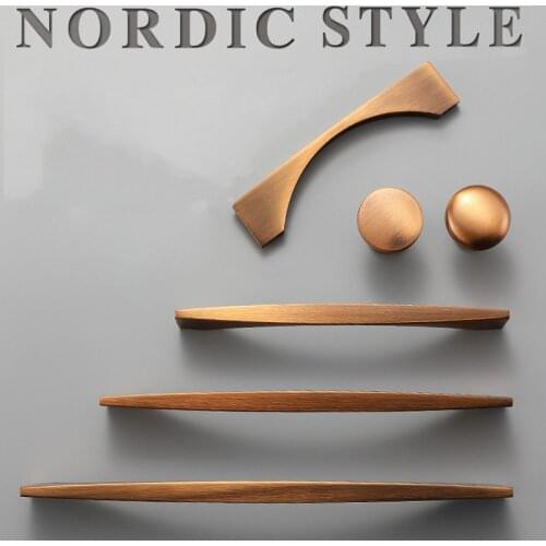 Yellow Bronze Furniture Handle Vintage European Style Kitchen Cabinet Handles Drawer Knobs Door Pulls Hardware