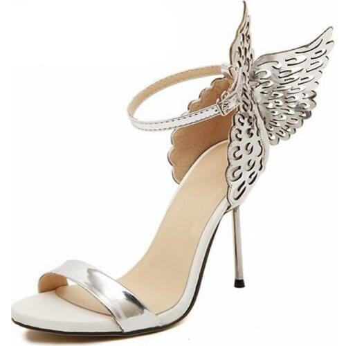 Fashion Summer Lady High Heels 2018 New 10 Cm Three-Dimensional Butterfly Angel Wings Sexy Women Sandal