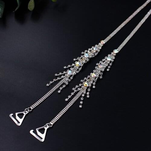 2020 Women Bright Tassel Crystal Wheat Shoulder Strap Adjustable Invisible Metal Girl Underwear Accessories Design Beautiful